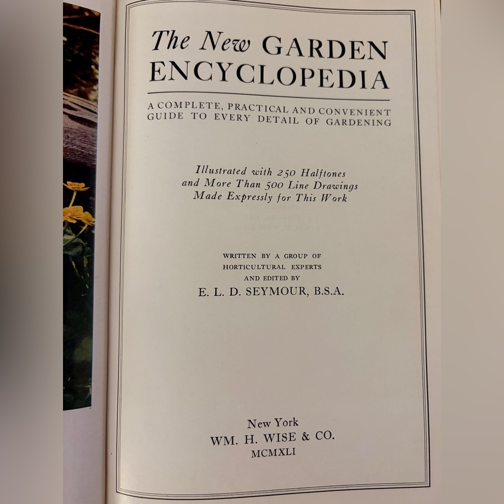 The New Garden Encyclopedia 1941 Cloth Hardcover Seymour 500 Drawings 1300+ pgs